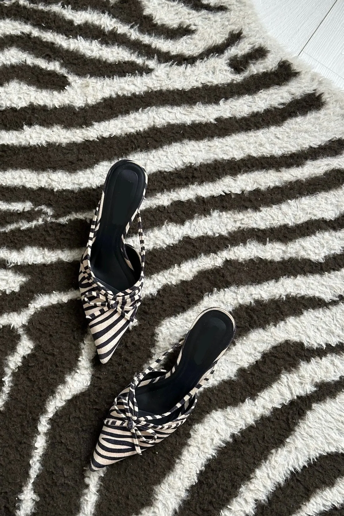Zebra heels - Zwart/beige